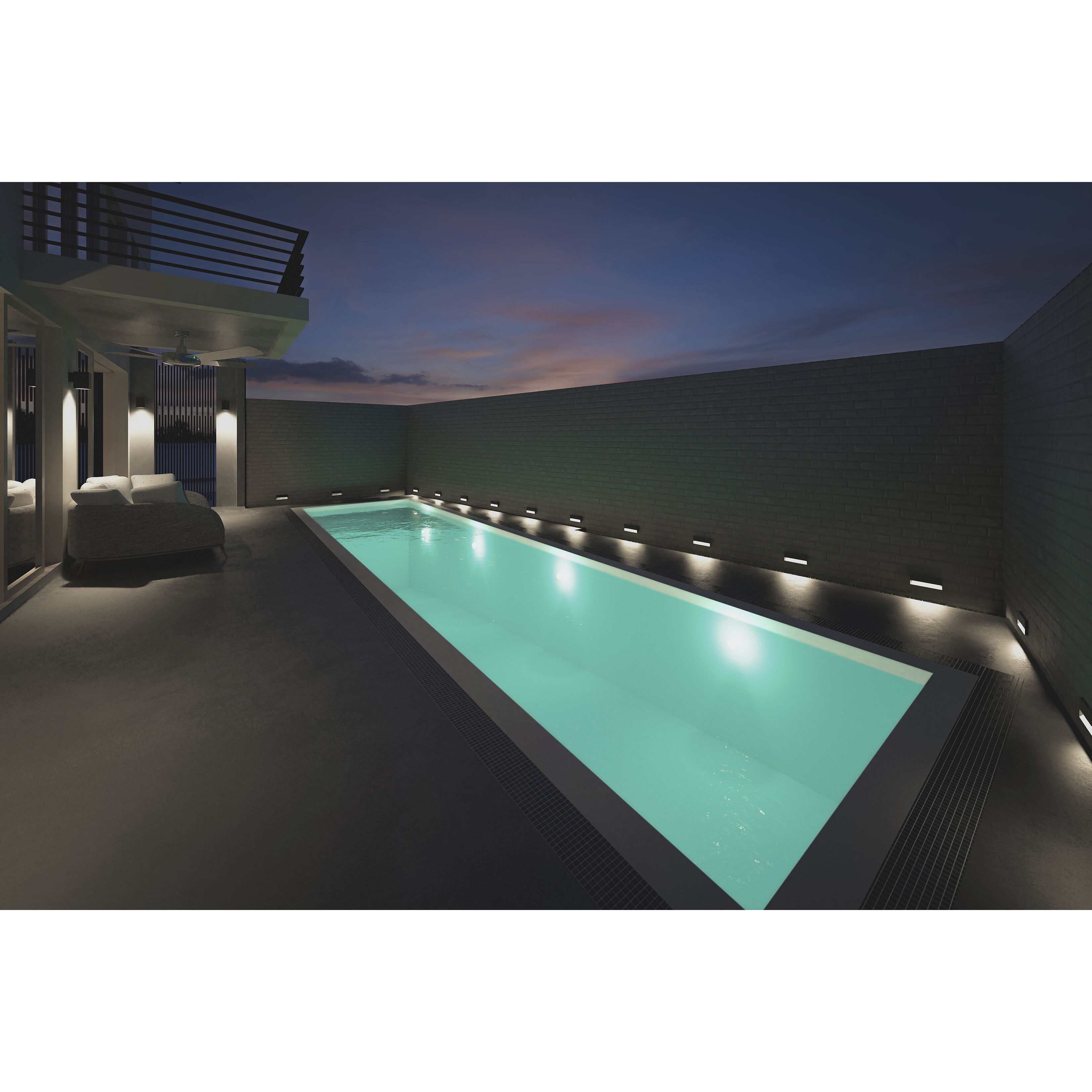 Piazza 277 9 watt Anthracite Outdoor Step Light