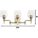 Margaux 3 Light 23.5 inch Antique Brass and Clear Bath Vanity Light Wall Light
