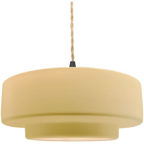 Radiance 1 Light 14.5 inch Muted Yellow and Matte Black Pendant Ceiling Light