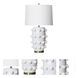 Marni 30.5 inch 100.00 watt White and Brass Table Lamp Portable Light