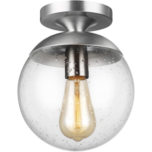 Leo 1 Light 8 inch Satin Aluminum Semi-Flush Mount Ceiling Light