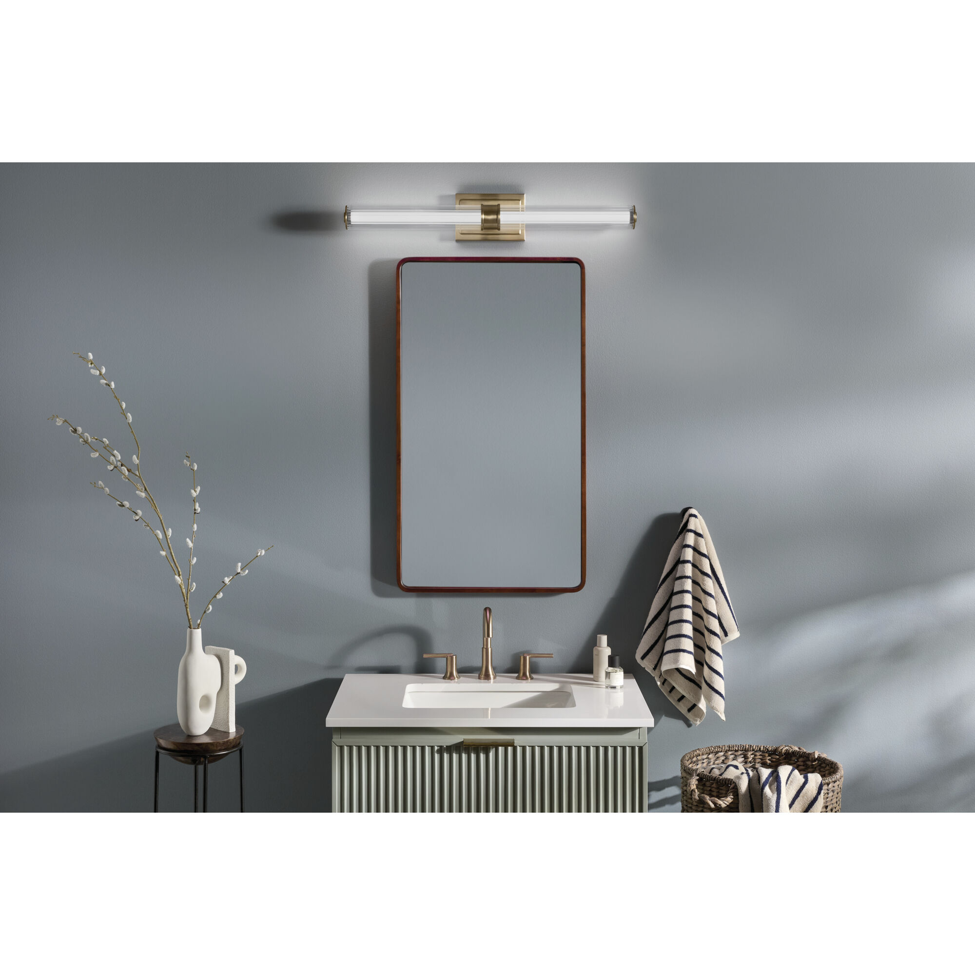 Laurene LED 31 inch Champagne Bronze Linear Bath Bar Wall Light, Large