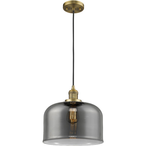 Franklin Restoration Bell 1 Light 12 inch Brushed Brass Mini Pendant Ceiling Light in Incandescent, Plated Smoke, Franklin Restoration