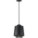 Phoenix Single Pendant Ceiling Light in Black/Gold