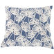 Flora Cotton Embroidered 18 inch Blue and White Pillow