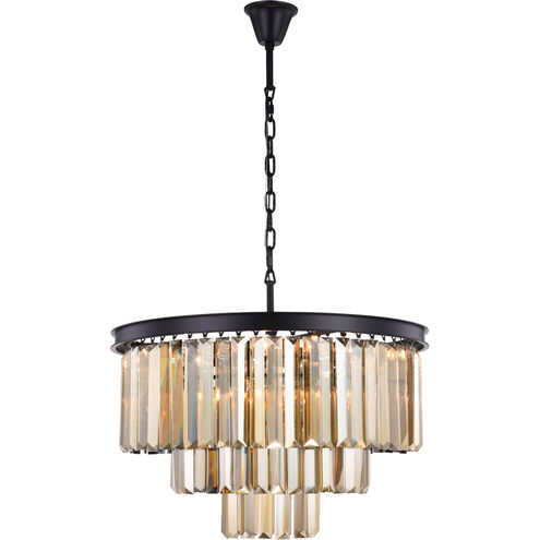 Sydney 9 Light 26 inch Matte Black Chandelier Ceiling Light, Urban Classic
