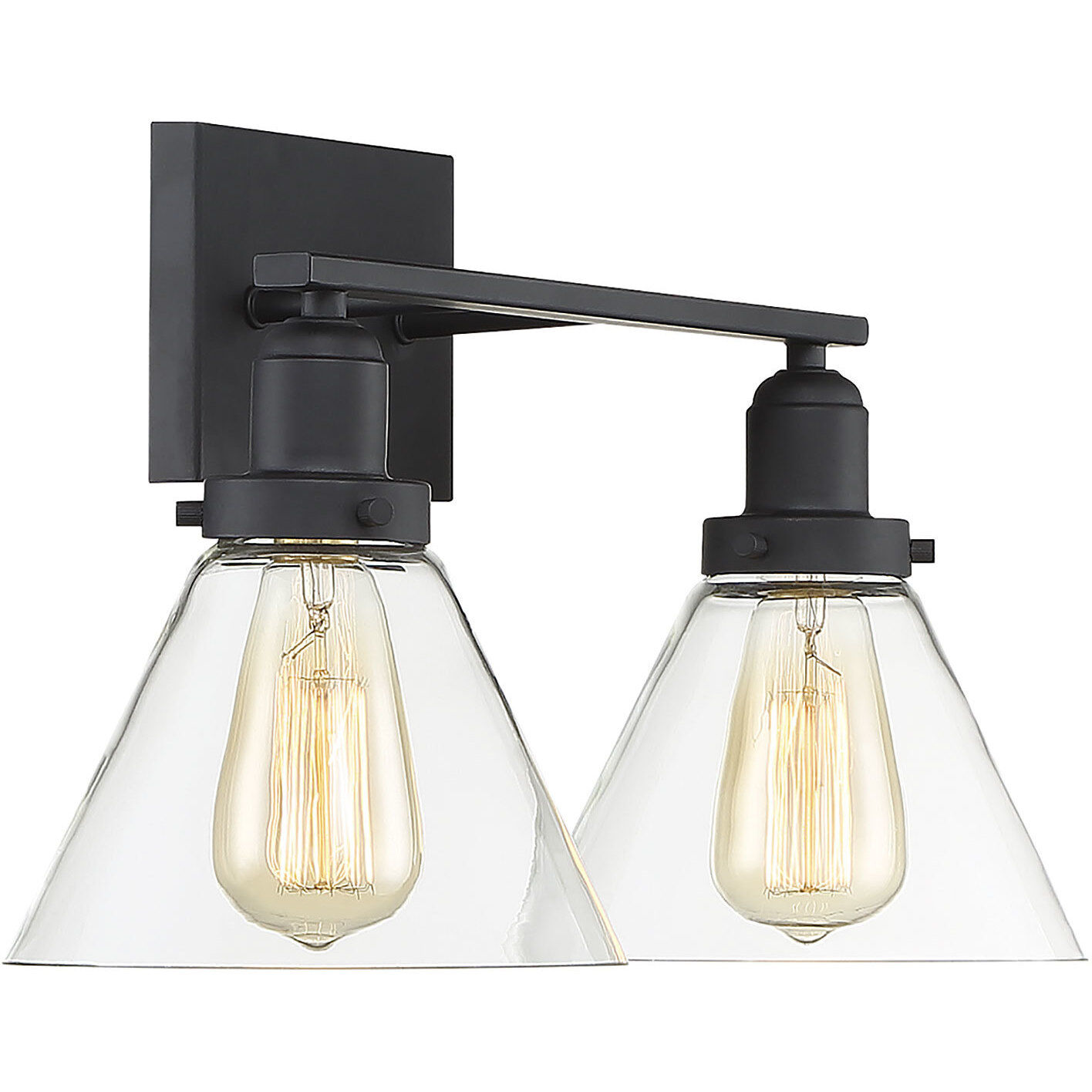 Drake 2 Light 17.75 inch Black Bathroom Vanity Light Wall Light, Essentials