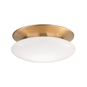 Irvington LED 15 inch Satin Brass Flush Mount Ceiling Light