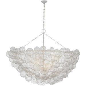 Julie Neill Talia LED 65.75 inch Plaster White and Clear Swirled Glass Chandelier Ceiling Light