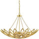 Allemande 4 Light 30 inch Contemporary Gold Leaf Chandelier Ceiling Light