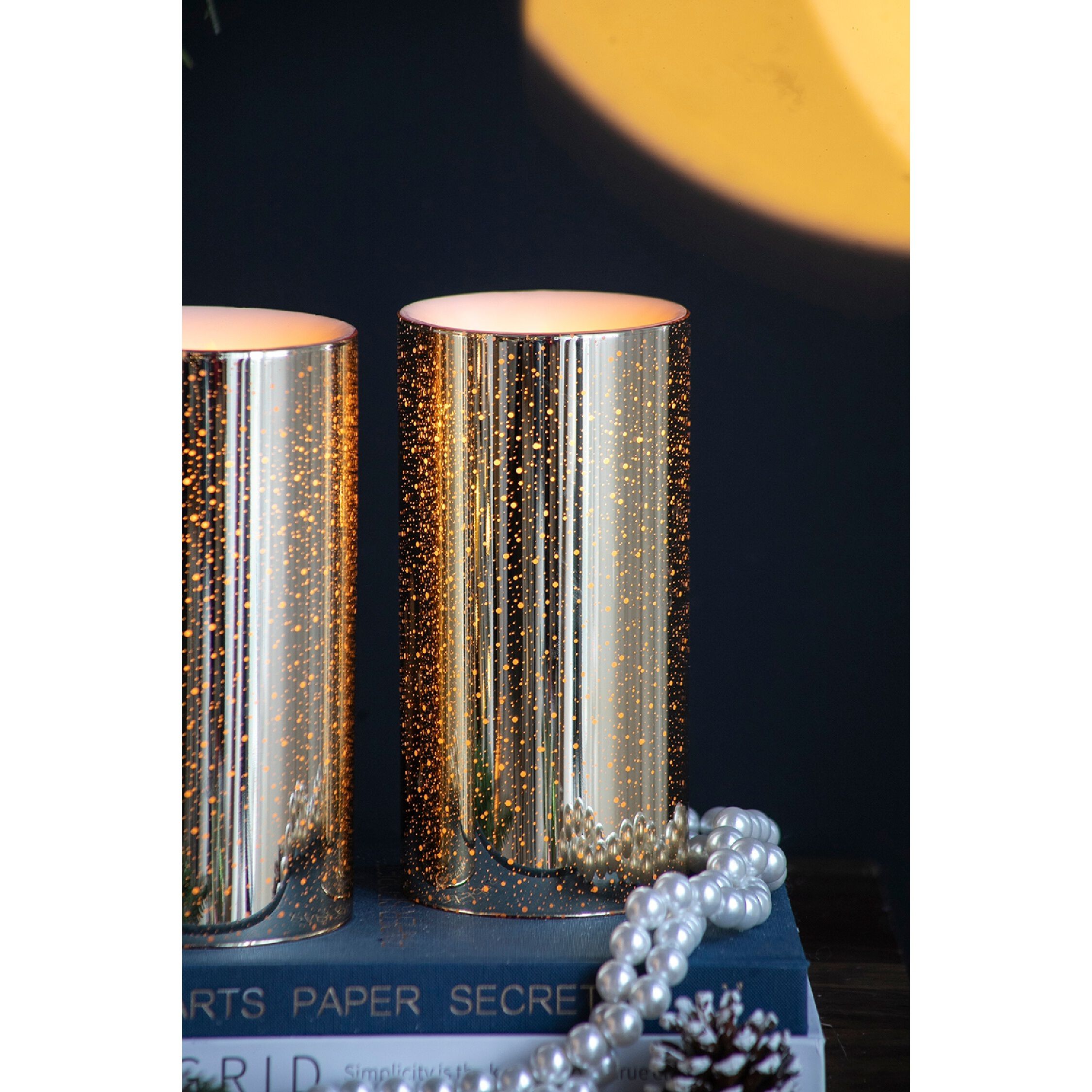 Speckled 8 X 4 inch LED Candle