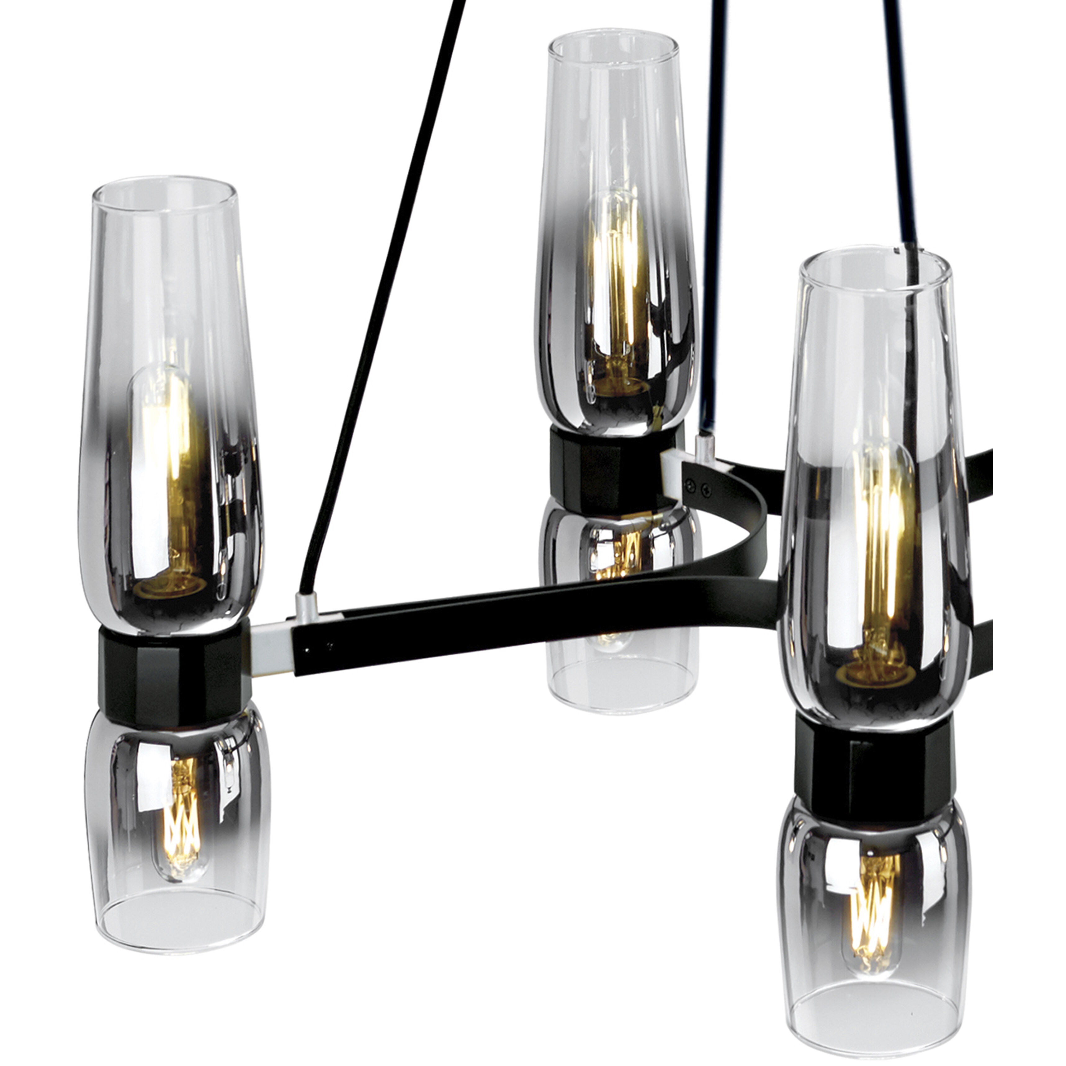 Flame 12 Light 36 inch Matte Black Chandelier Ceiling Light
