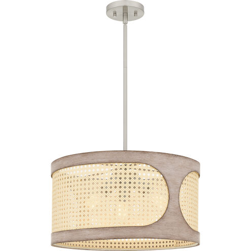 Syrah 3 Light 18 inch Brushed Nickel Pendant Ceiling Light