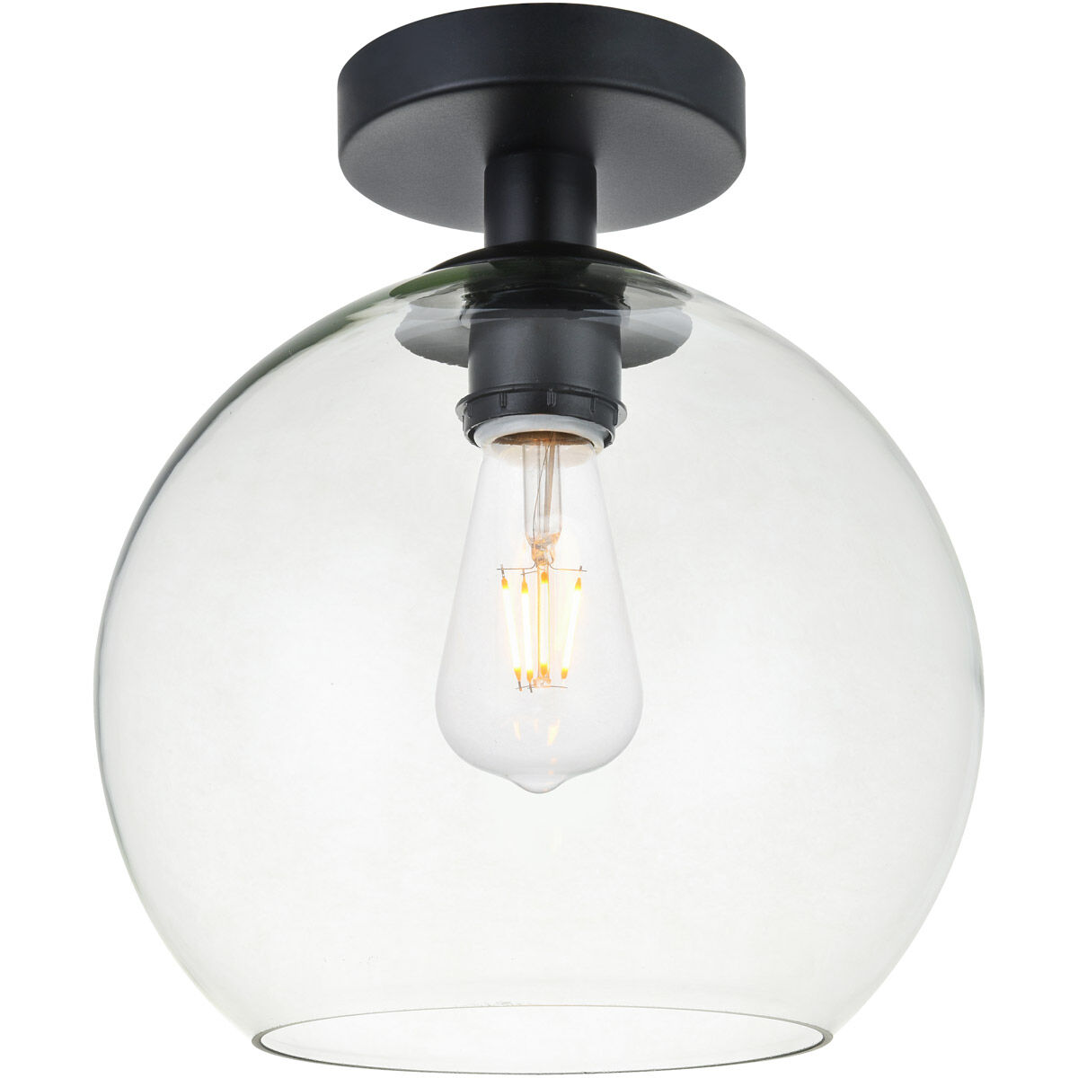 Huntington 1 Light 10 inch Black Flush Mount Ceiling Light