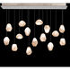 Natural Inspirations 15 Light 48 inch Gold Pendant Ceiling Light in Clear Quartz Studio Glass 4
