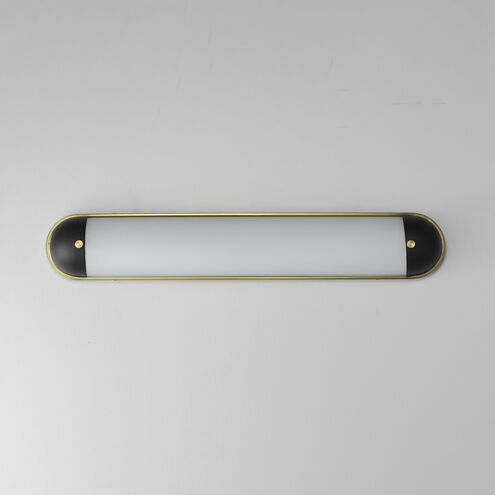 Capsule LED 30 inch Black with Natural Aged Brass Bath Vanity Light Wall Light