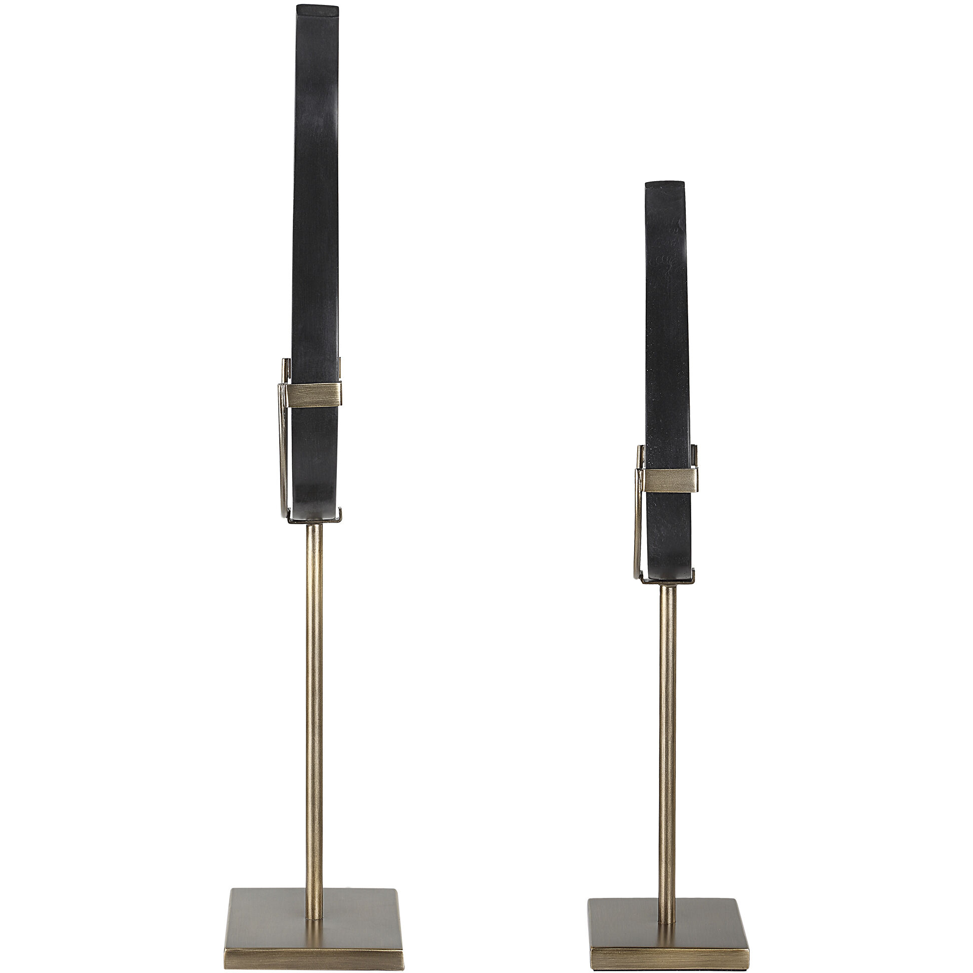 Black 24.25 X 7.25 inch Sculptures, Set of 2