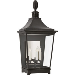 Rudolph Colby Rosedale Classic 3 Light 38.25 inch French Rust Outdoor Wall Lantern, Large