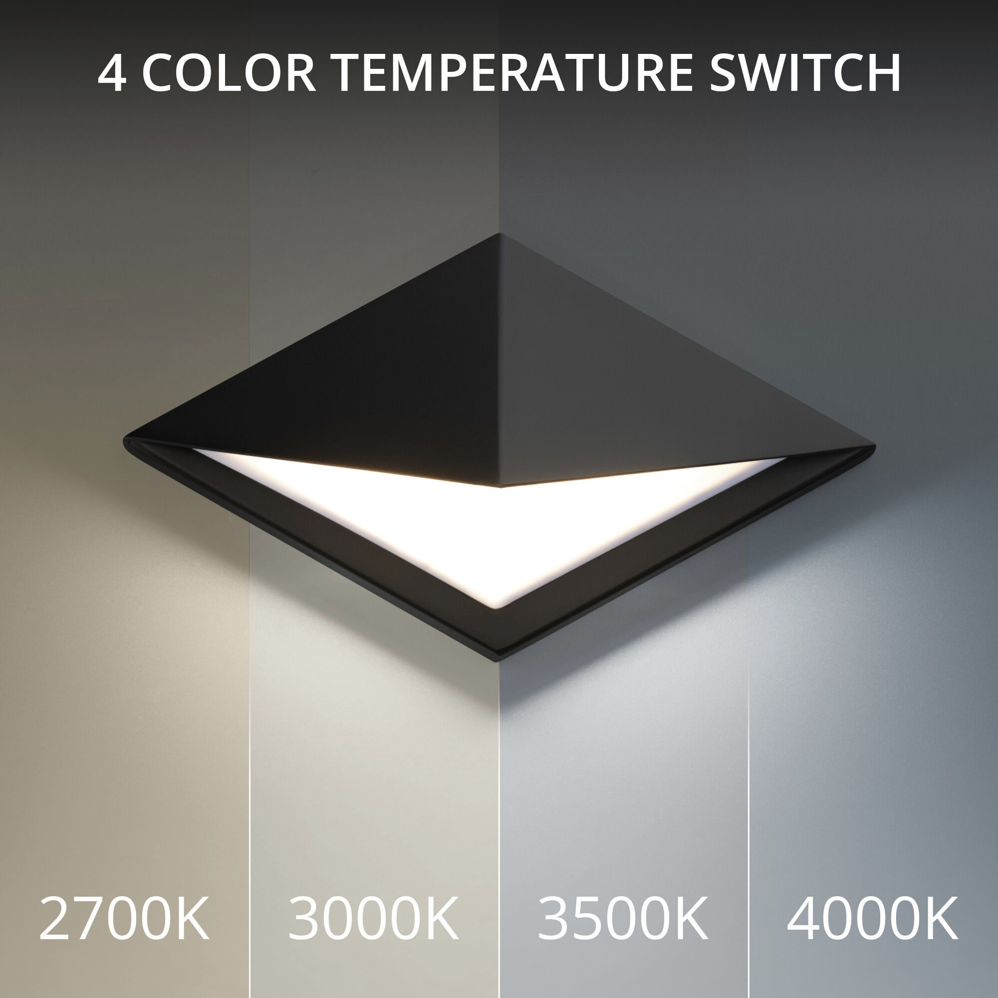 Pique LED 7 inch Black Outdoor Wall Light in 4000K, dweLED