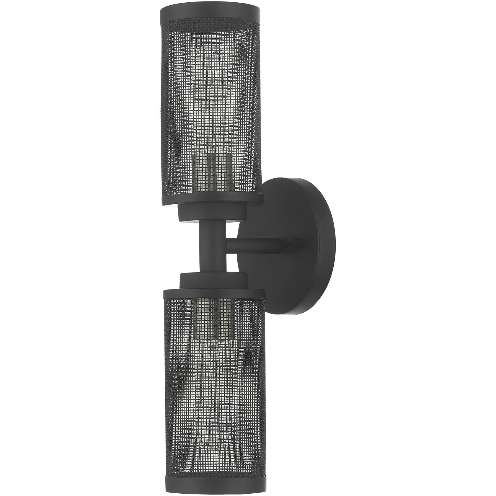 Industro 2 Light 5 inch Black with Brushed Nickel Accents Sconce Wall Light