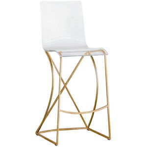Johnson 45.5 inch Antique Gold / Clear Acrylic Bar Counter Stool