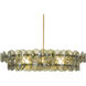 Loren 8 Light 42 inch Weathered Brass Multi-Tier Chandelier Ceiling Light in Green Vintage