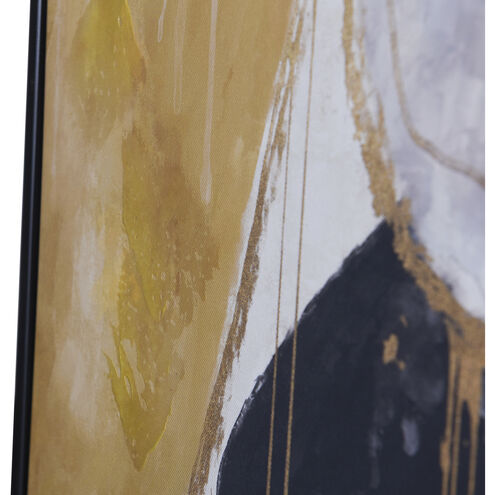 Gold Stone Gold-Black-Silver Painted Wall Art