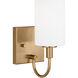 Oak Moore 1 Light 4.88 inch Satin Brass Bath Vanity Wall Light