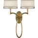 Fine Art Allegretto 2 Light 18 inch Gold Sconce Wall Light in White Textured Linen 784750-2ST - Open Box