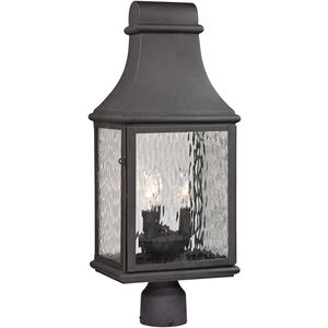 Forged Jefferson 3 Light 23 inch Charcoal Outdoor Post Light