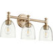 Rossington 3 Light 21.5 inch Aged Brass Vanity Light Wall Light in Clear Seeded