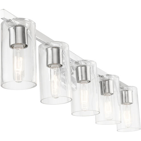 Clarion 5 Light 42 inch Polished Chrome Vanity Sconce Wall Light