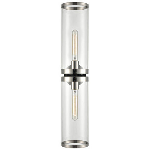 Revolve Ii 2 Light 24 inch Clear Glass and Polished Nickel Bath Vanity Wall Light