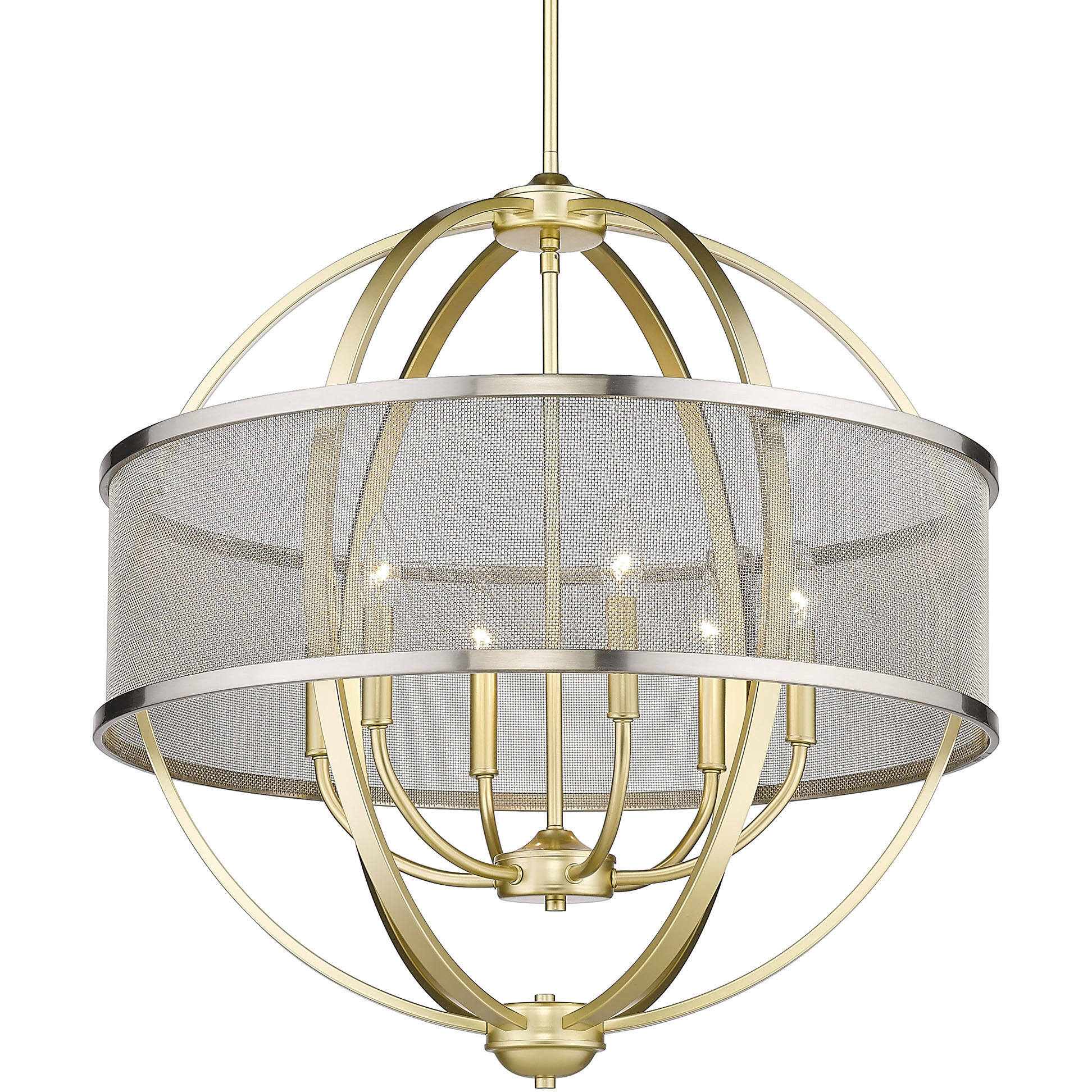 Colson 6 Light 26 inch Olympic Gold Chandelier Ceiling Light in Pewter