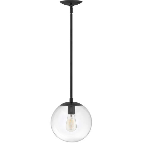 Warby 1 Light 9.5 inch Black Indoor Pendant Ceiling Light in Clear