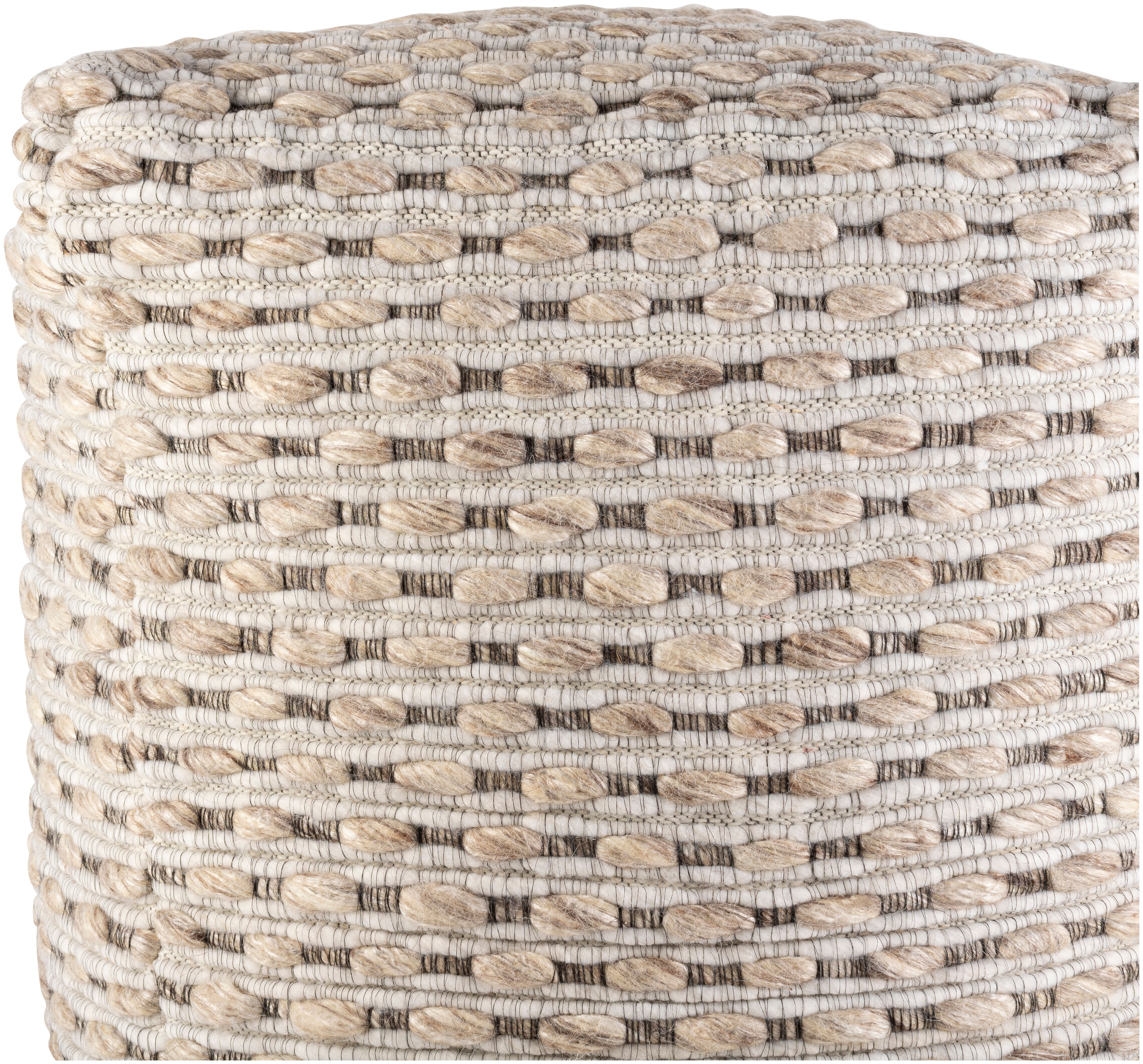 Lanier 18 inch Light Beige Pouf, Cube