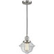 Franklin Restoration Oxford LED 7.5 inch Brushed Satin Nickel Mini Pendant Ceiling Light in Clear, Franklin Restoration