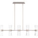 Hourglass Linear Pendant Ceiling Light in 2700K, Brushed Nickel, dweLED