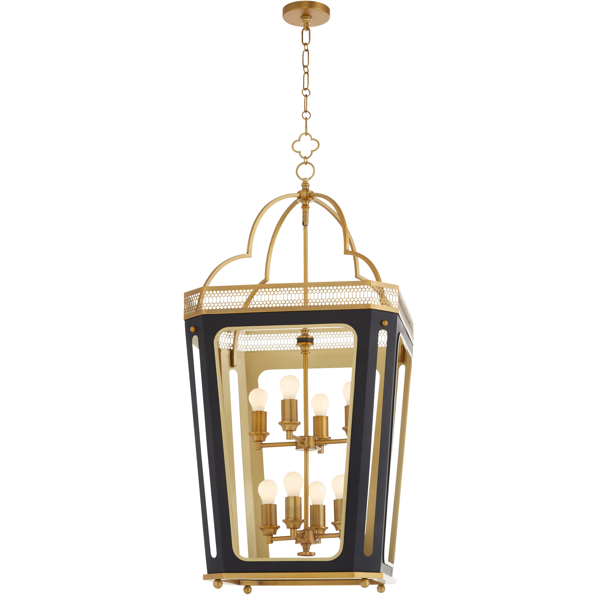 Loire 8 Light 19.5 inch Matte Black and Brushed Brass Pendant Ceiling Light