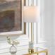 Turret 30 inch 150.00 watt Brushed Gold and White Marble Buffet Lamp Portable Light