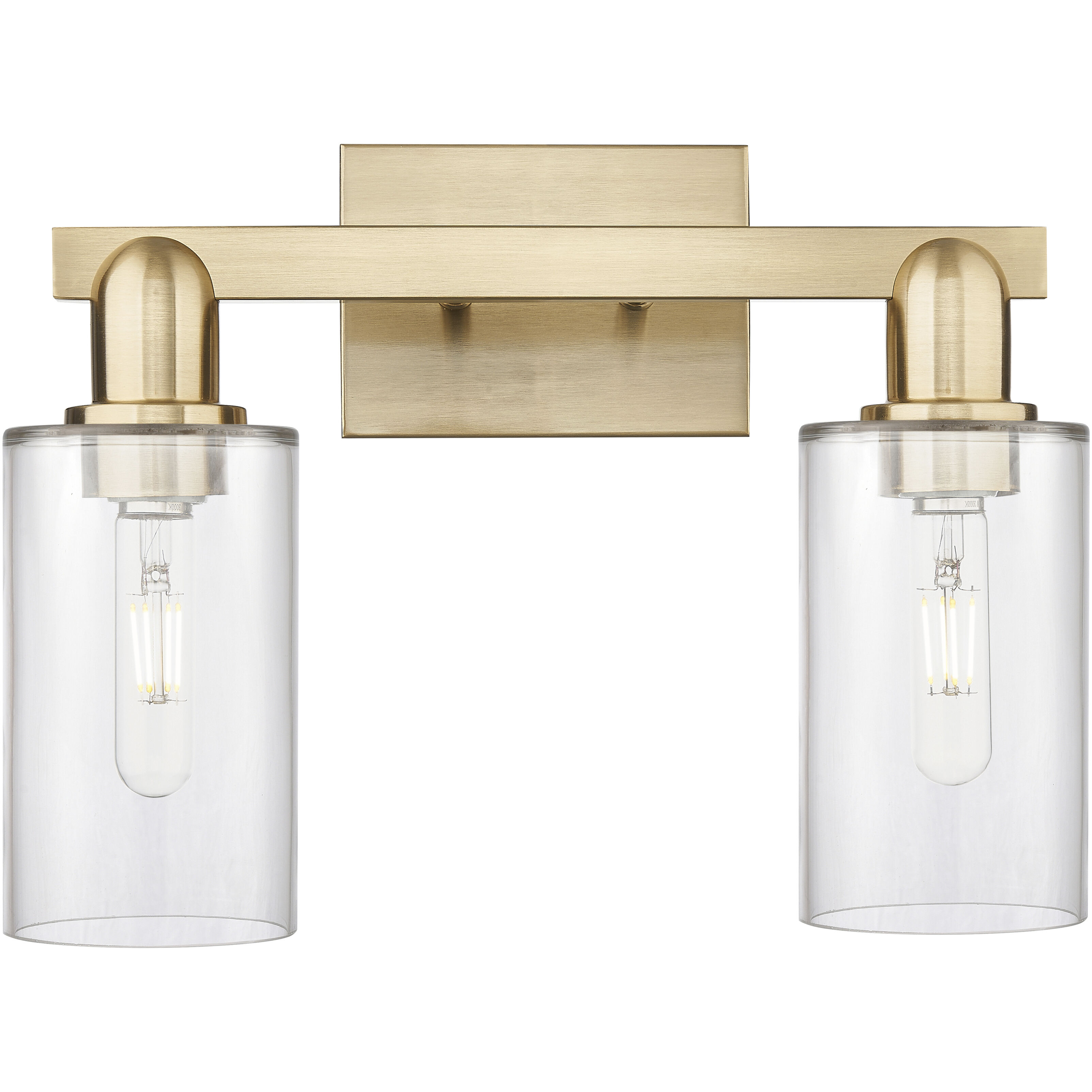 Arcadia Clymer 2 Light 14.88 inch Champagne Bronze Bath Vanity Light Wall Light in Clear