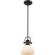 Yep Hines Pendant Ceiling Light in Matte Black, Opal Glass