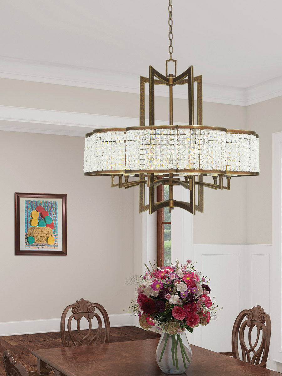 Grammercy 10 Light 34 inch Hand Painted Palacial Bronze Chandelier Ceiling Light