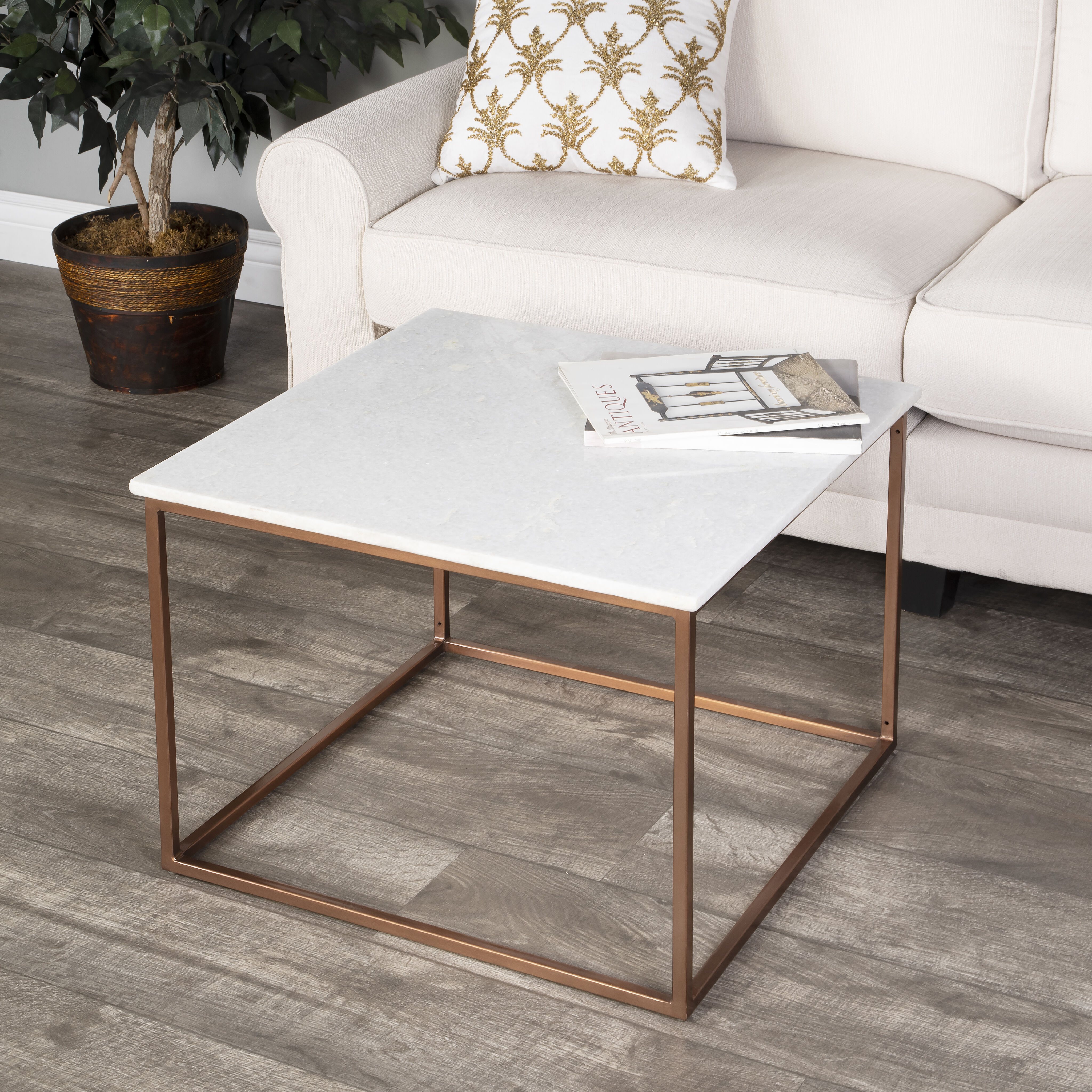 Butler Loft Holland  24 X 24 inch Marble & Metal Cocktail Table