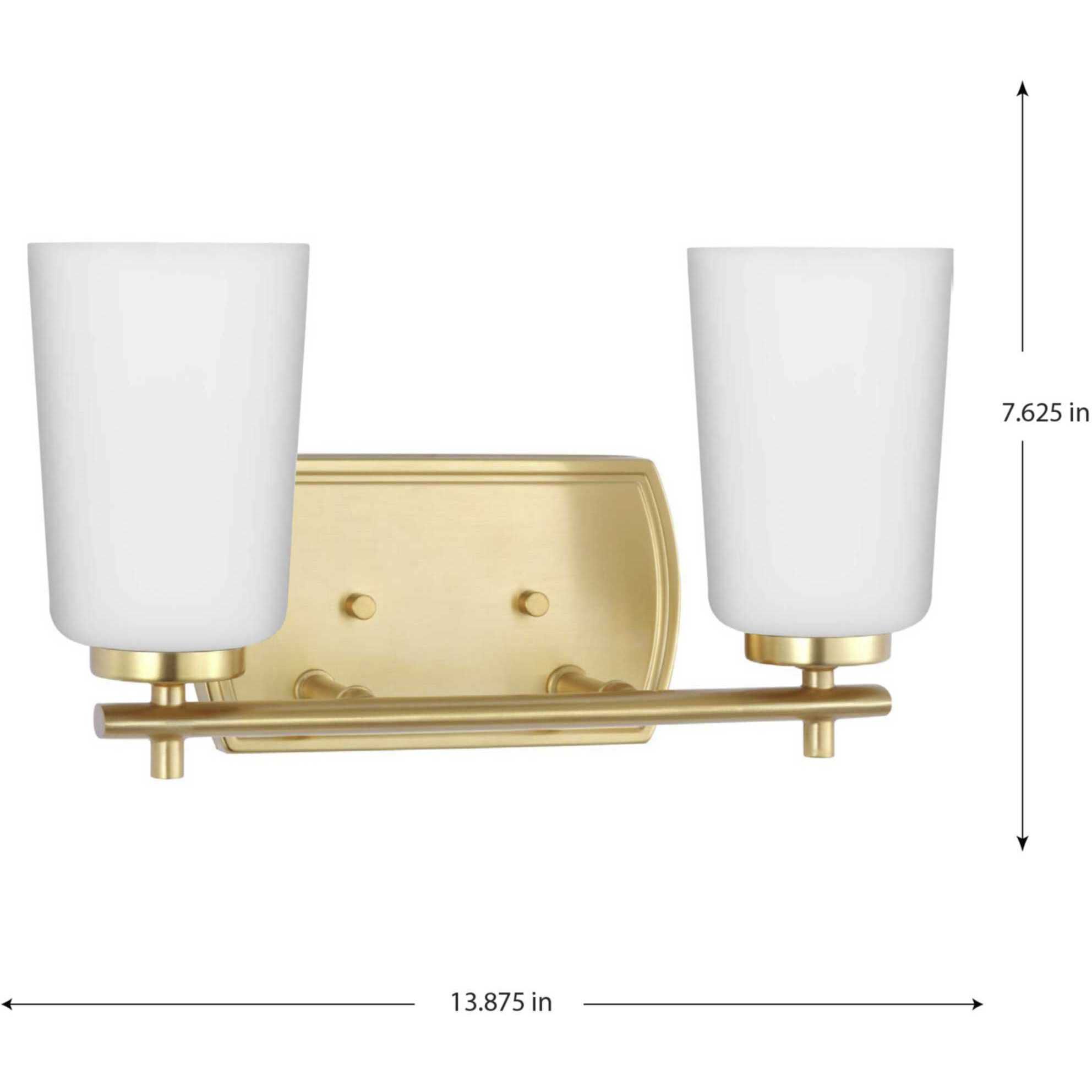 Adley 2 Light 13.88 inch Satin Brass Bath Vanity Light Wall Light