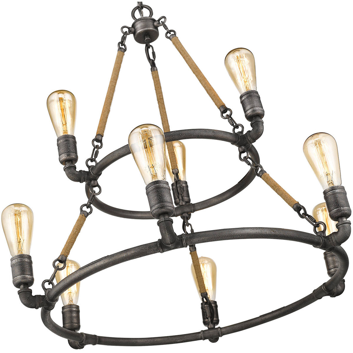 Grayson 9 Light 28 inch Antique Gray Chandelier Ceiling Light