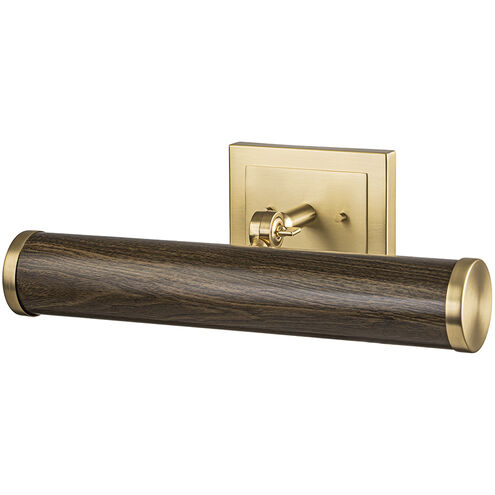 Coates 14 watt 16 inch Dark Wood Finish with Brushed Brass Picture Light Wall Light