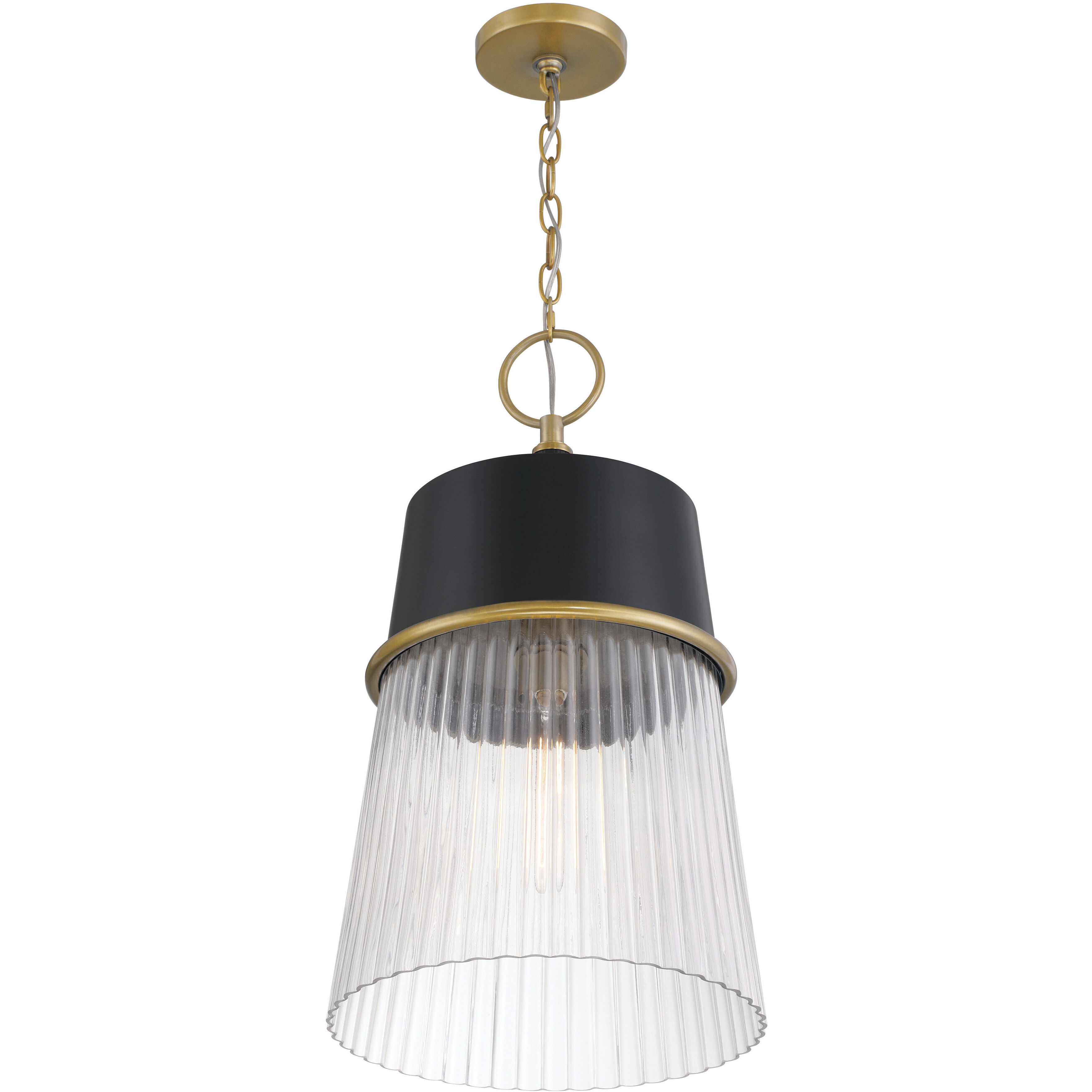 Stamford 1 Light 13 inch Legacy Brass and Dark Matte Black Pendant Ceiling Light