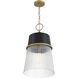 Stamford 1 Light 13 inch Legacy Brass and Dark Matte Black Pendant Ceiling Light