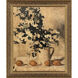 Flowers and Lemons Brown and Multi and Neutral and Yellow Framed Art